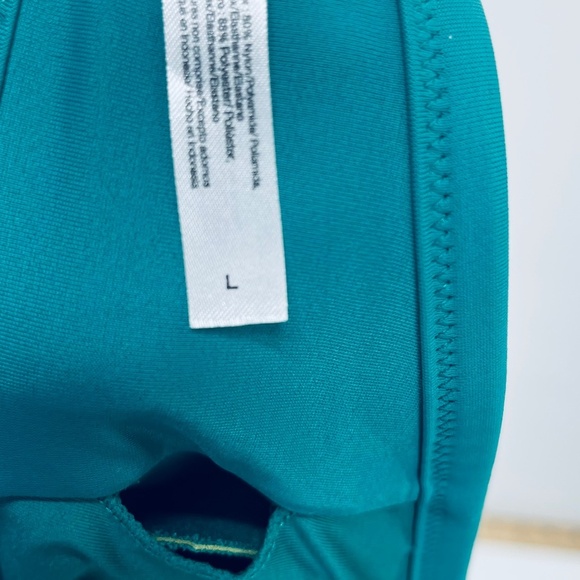 Women’s Bralette Bra Size L Crochet Lace High Neck Unlined Green - Picture 4 of 6